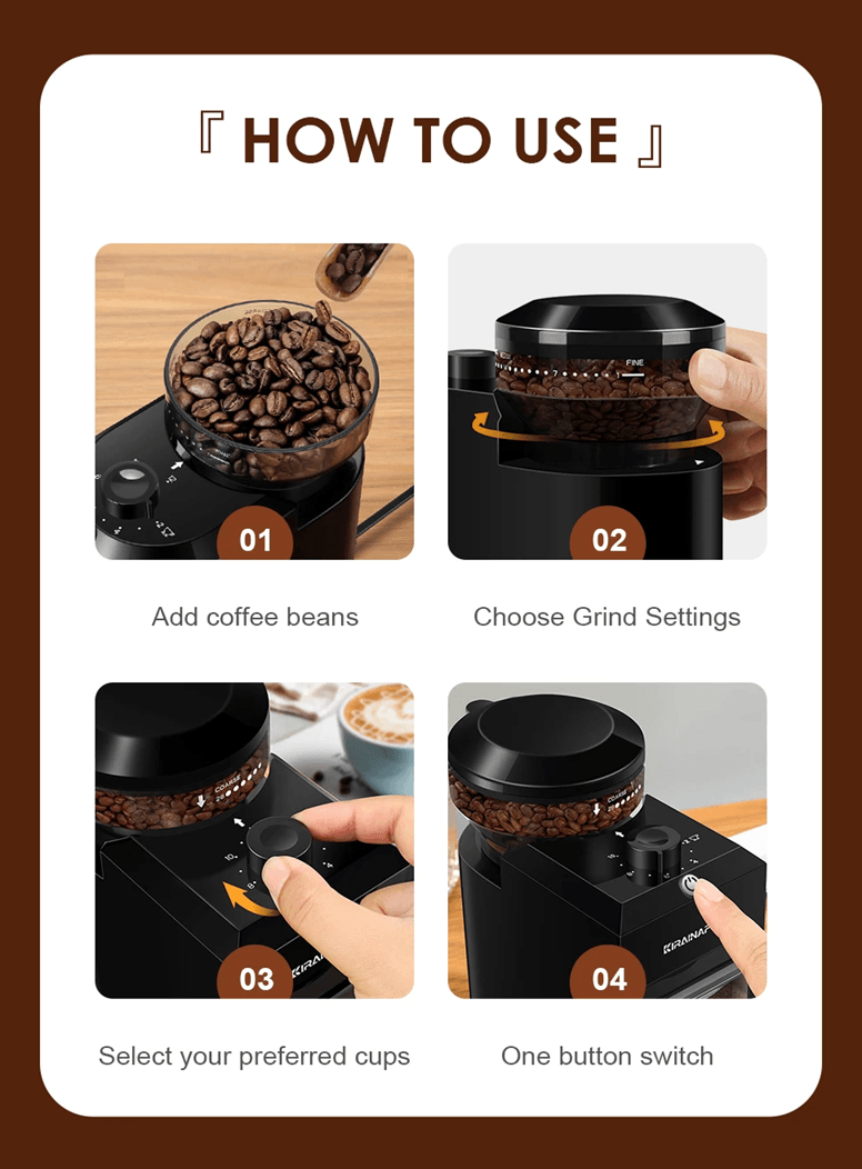 Electric Burr Coffee Grinder With 28 Settings For Espresso French Press And Drip Brewing 3