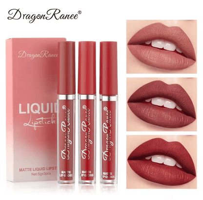 Matte Liquid Lipstick Set 3 Piece Long Lasting Waterproof Korean Beauty Makeup 1