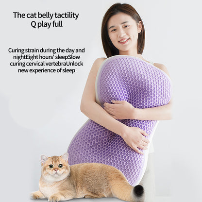 Relief Pressure Cat Belly Pillow For Cervical Protection  Sleep Aid Super Soft And Comfortable Neck 5