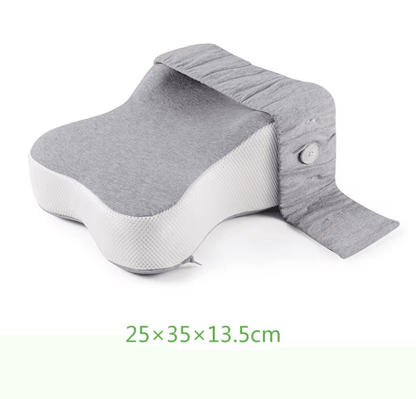 Orthopedic Memory Foam Leg Pillow for Side Sleepers with Adjustable Strap for Knee and Hip Alignment