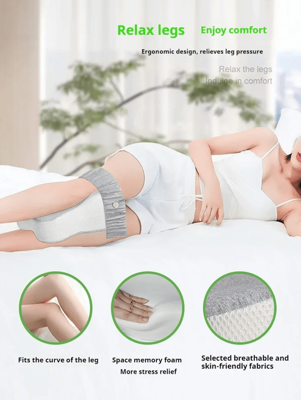 Orthopedic Memory Foam Leg Pillow For Side Sleepers With Adjustable Strap For Knee And Hip Alignmen 1