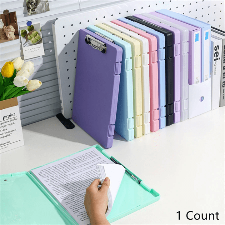 A4 Document Organizer Folder with Storage Box and Writing Board for Office Desk or School