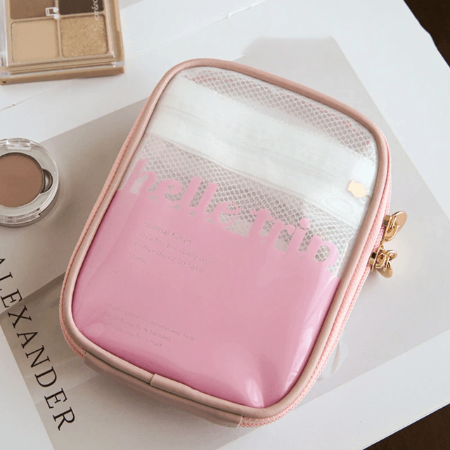 Mini Clear Makeup Organizer Bag For Travel Cute Zipper Cosmetic Pouch For Women 3