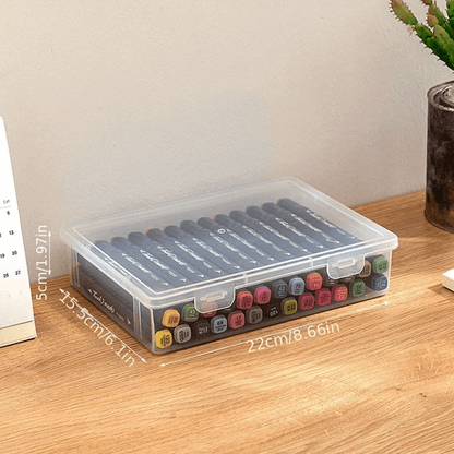 Large Capacity Transparent Pencil Case Plastic Storage Box For Markers Sketch Pens And School Suppl 2
