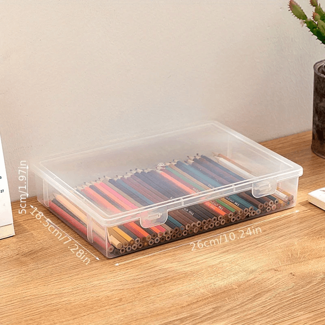 Large Capacity Transparent Pencil Case Plastic Storage Box For Markers Sketch Pens And School Suppl 3