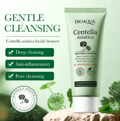 Centella Asiatica Facial Cleanser by BIOAQUA Gentle Foam Wash for Oil Control and Moisturizing Care