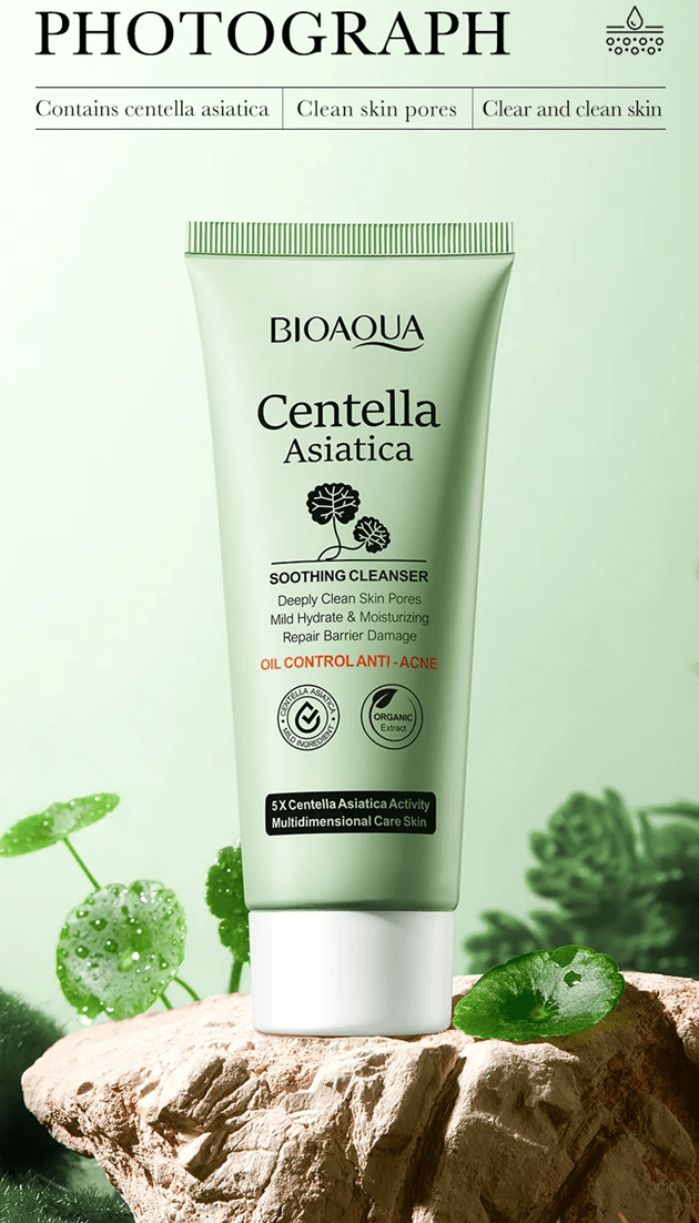 Centella Asiatica Facial Cleanser By BIOAQUA Gentle Foam Wash For Oil Control And Moisturizing Care 3