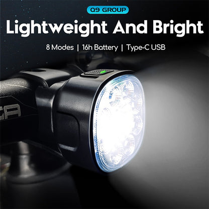 Rechargeable Bike Lights Set, High Brightness LED Bicycle Front & Rear Lamp, Type-C USB MTB Cycling Safety Light