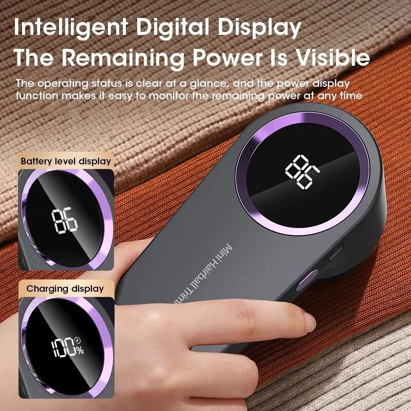LED Digital Fabric Shaver  Rechargeable Lint Remover For Clothes Sweaters  Upholstery 2