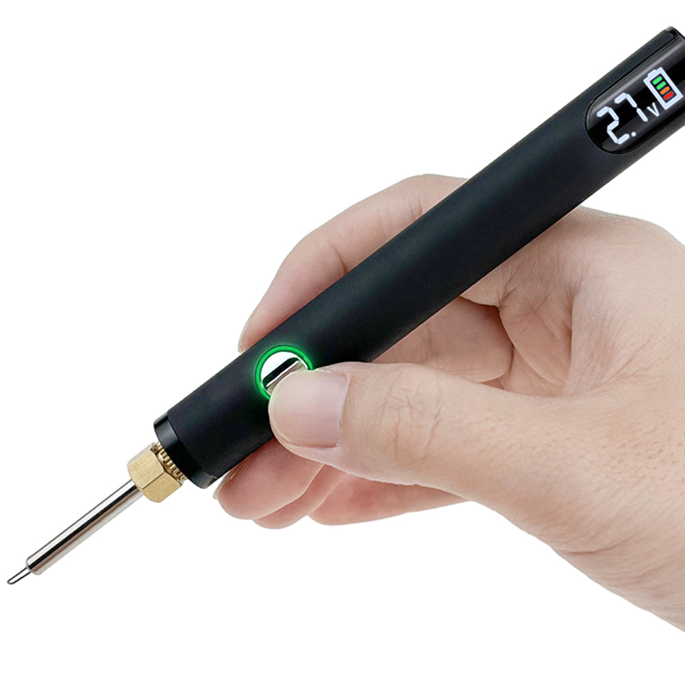 USB 650mAh Battery Pole with LED Screen, Interface Power Supply for Electric Soldering Iron, Type-C Charging Connection