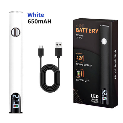 USB 650mAh Battery Pole with LED Screen, Interface Power Supply for Electric Soldering Iron, Type-C Charging Connection