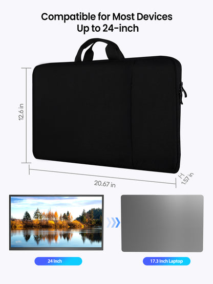 Waterproof Laptop Sleeve for UPERFECT Portable Monitor Touchscreen, Travel Case Bag with Large Side Pocket