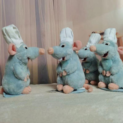 Anime Ratatouille Remy Chef Magnetic Plush Doll, Cute Shoulder Toy for Kids, Christmas Gift Room Decor Ornament
