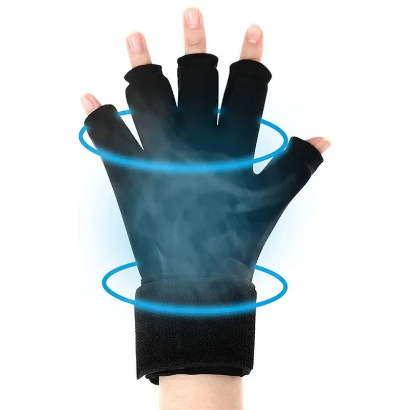 Reusable Icing Finger Steam Pack with Wrist Strap, Hot Pressing Hand & Wrist Icepack Cold Gel Pack for Pain Relief