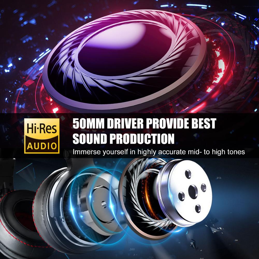 DJ Headphones Wired Studio Pro Headset With Mic HiFi Monitor Sound Dual Cable Music Headphones For  2