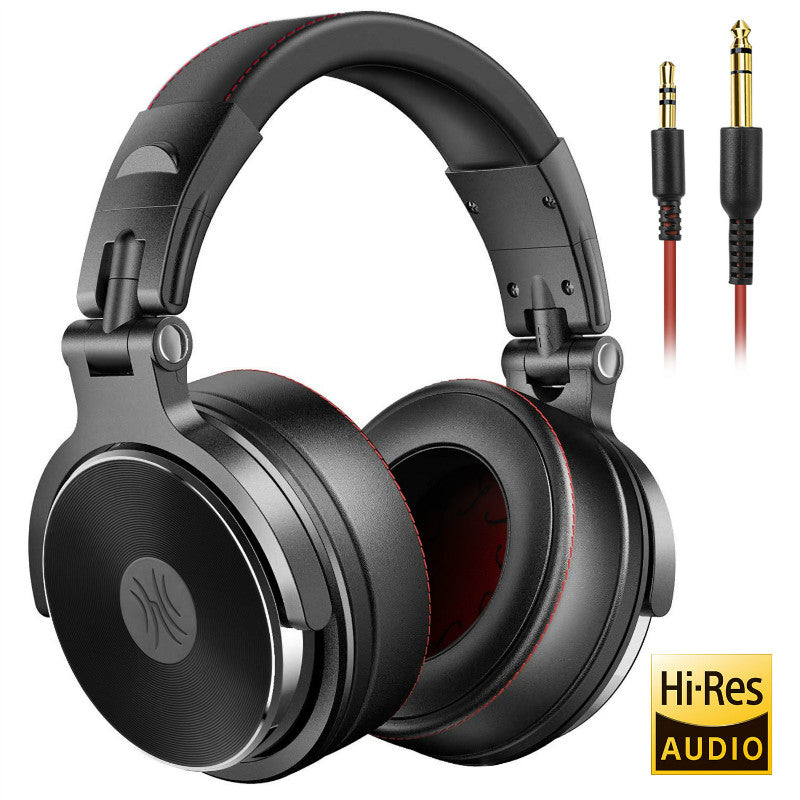 DJ Headphones Wired Studio Pro Headset With Mic HiFi Monitor Sound Dual Cable Music Headphones For  6