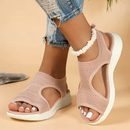 MeshWave Women Mesh Fish Platform Wedge Sandals 1