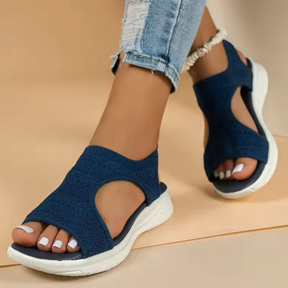 MeshWave Women Mesh Fish Platform Wedge Sandals 8