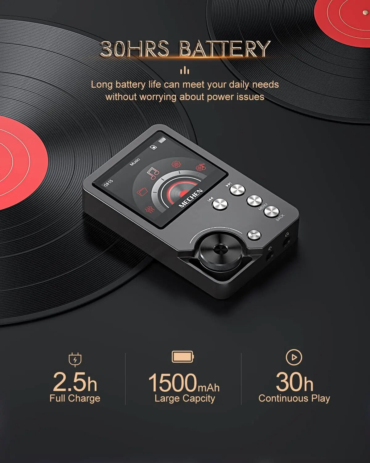 High Quality Lossless MP3 Player MECHEN-M30 HiFi with 64GB Memory Card