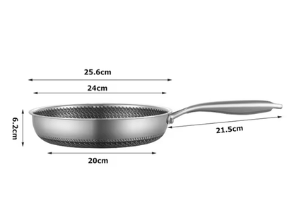 Honeycomb Stainless Steel Nonstick Frying Pan With Lid For Induction And Gas Cooktops 2