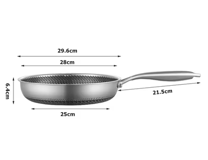 Honeycomb Stainless Steel Nonstick Frying Pan With Lid For Induction And Gas Cooktops 6