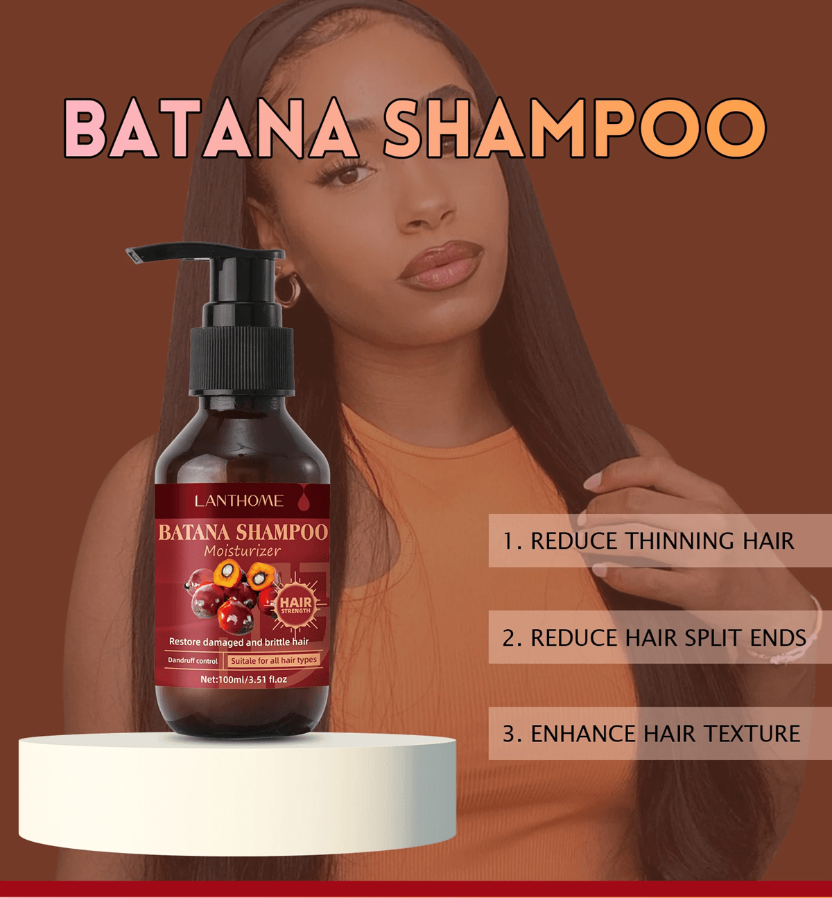 Batana Strengthening Shampoo With Biotin And Mint For Damaged And DandruffProne Hair 1