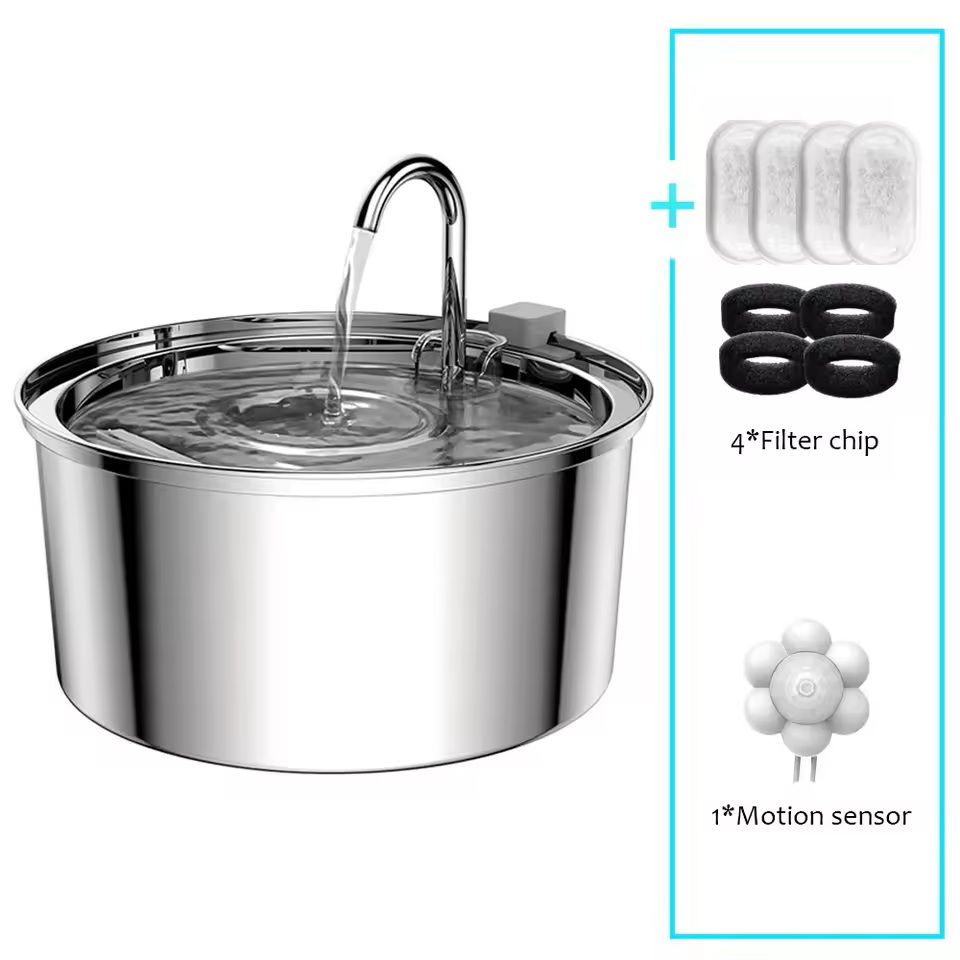 SmartFlow Stainless Steel Automatic Pet Water Fountain 8