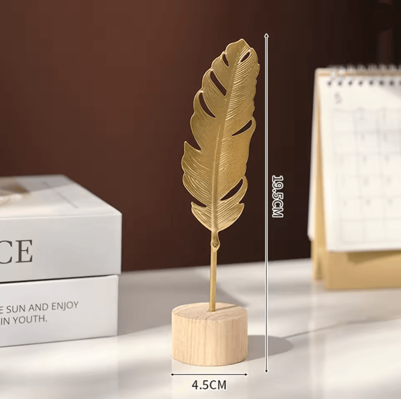 Elegant Nordic Ginkgo Leaf Sculpture Luxury Gold Desktop And Home Decor Accent 3
