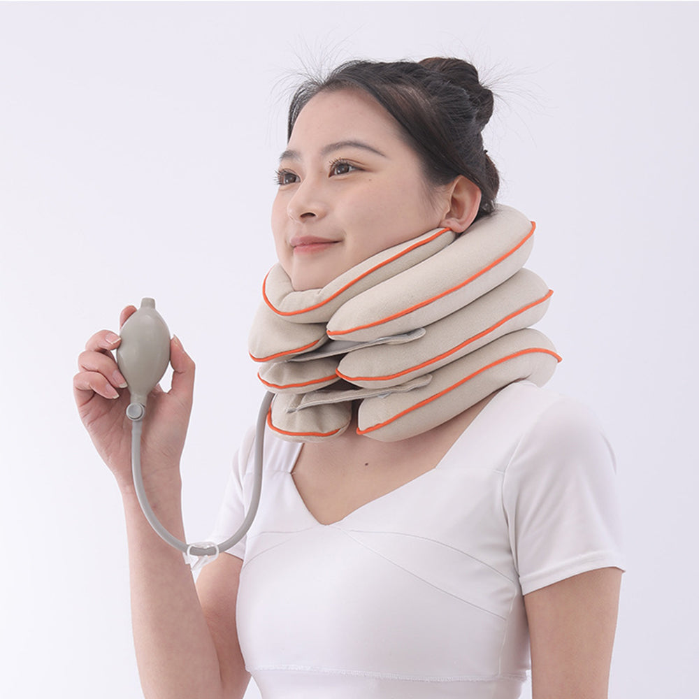 Inflatable Cervical Neck Traction Brace, Medical Neck Stretcher for Chronic Neck & Shoulder Pain Relief and Posture
