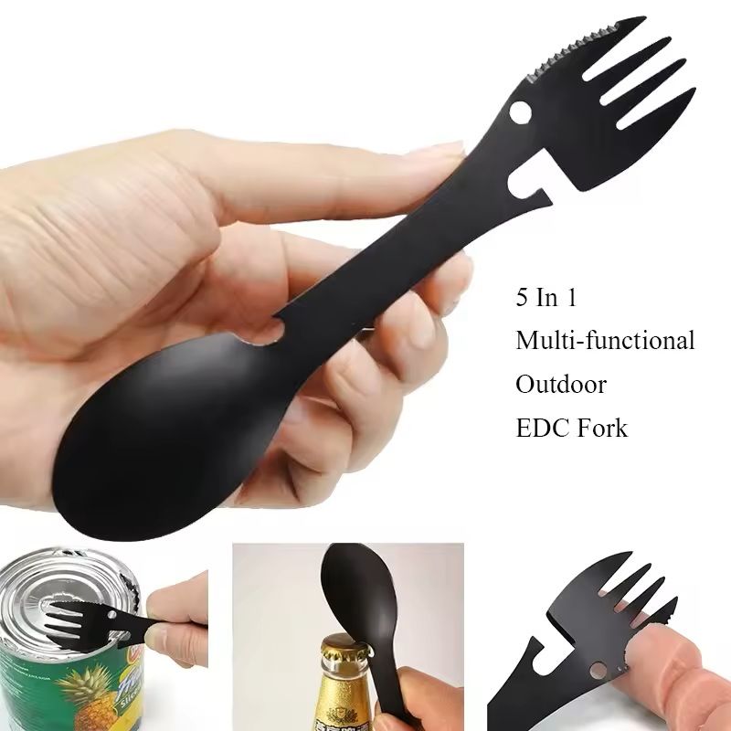 5 in 1 Stainless Steel Camping Survival Tool