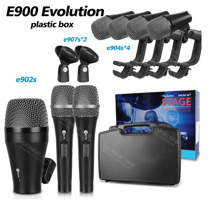 SENNESAI E900 7 Piece Drum Microphone Kit For Kick Snare Tom And Cymbals 2