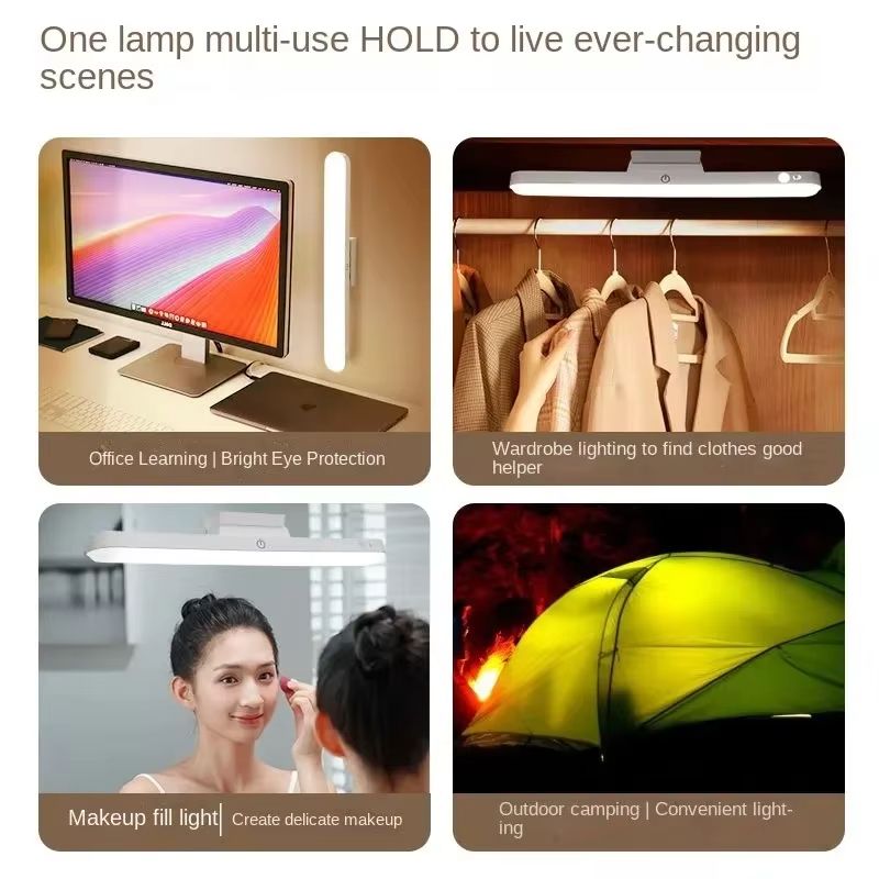 LED Magnetic Desk Lamp With Remote Control USB Rechargeable Eye Protection Light For Reading And St 2