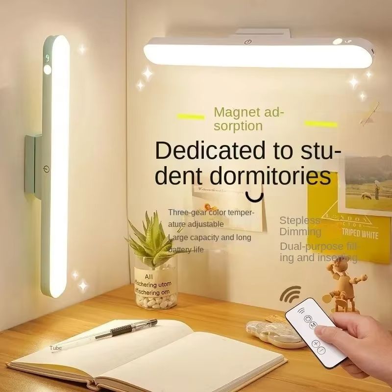 LED Magnetic Desk Lamp With Remote Control USB Rechargeable Eye Protection Light For Reading And St 6