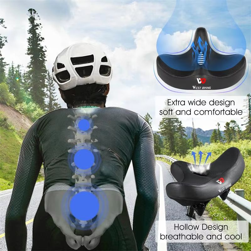 WEST BIKING Ergonomic Bike Seat  Soft Wide Cushion Saddle For MTB And Road Cycling 2