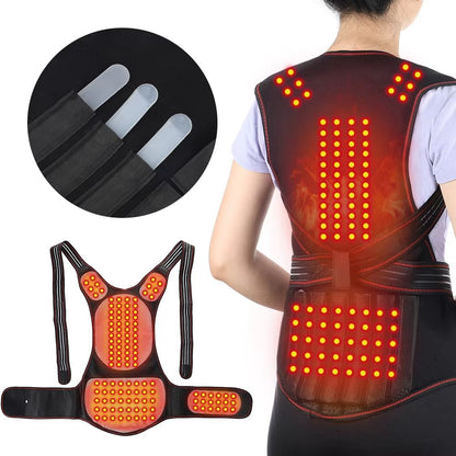 Tourmaline Magnetic Heated Vest - Self Heating Thermal Brace for Back Pain and Posture Support