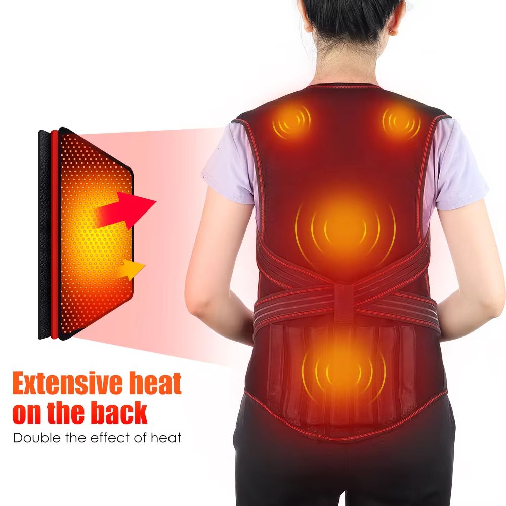 Tourmaline Magnetic Heated Vest  Self Heating Thermal Brace For Back Pain And Posture Support 5