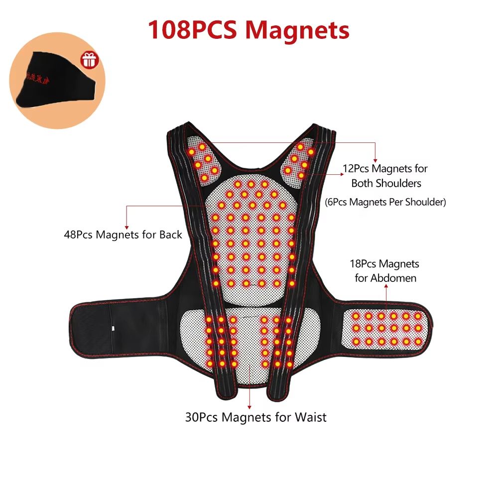 Tourmaline Magnetic Heated Vest  Self Heating Thermal Brace For Back Pain And Posture Support 6