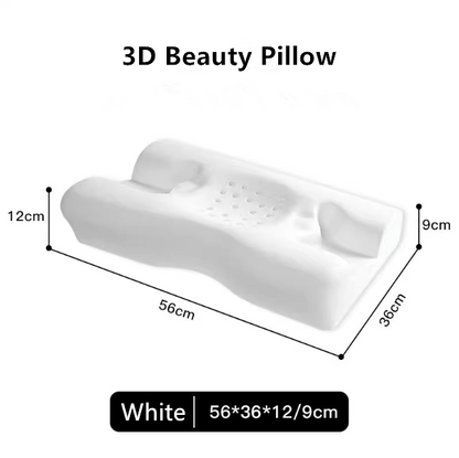 Memory Foam 3D Beauty Pillow, Side Sleep Anti-Wrinkle Face Pillow, Cervical Neck Support, Helps Sleep & Reduces Facial