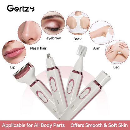 4in1 Rechargeable Electric Razor For Women  Painless Wet And Dry Hair Remover For Face Legs Bikini  2