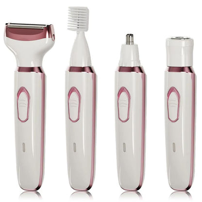 4in1 Rechargeable Electric Razor For Women  Painless Wet And Dry Hair Remover For Face Legs Bikini  6