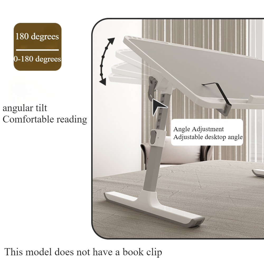 Height & Angle Adjustable Foldable Laptop Bed Tray Table, Portable Laptop Table for Bed, Sofa, Floor & Recliner Chair