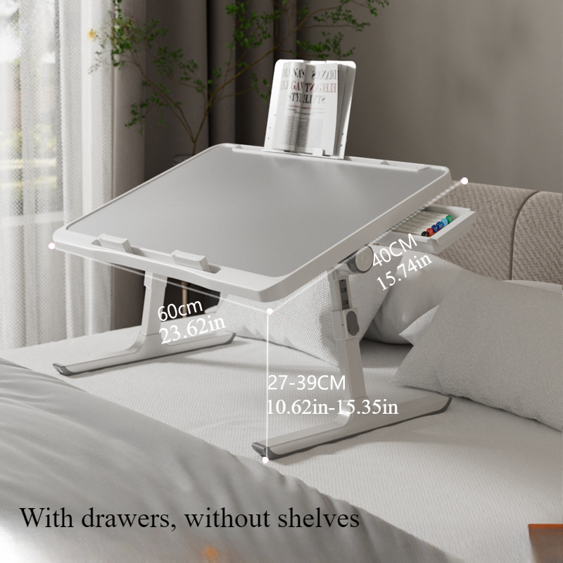 Height & Angle Adjustable Foldable Laptop Bed Tray Table, Portable Laptop Table for Bed, Sofa, Floor & Recliner Chair