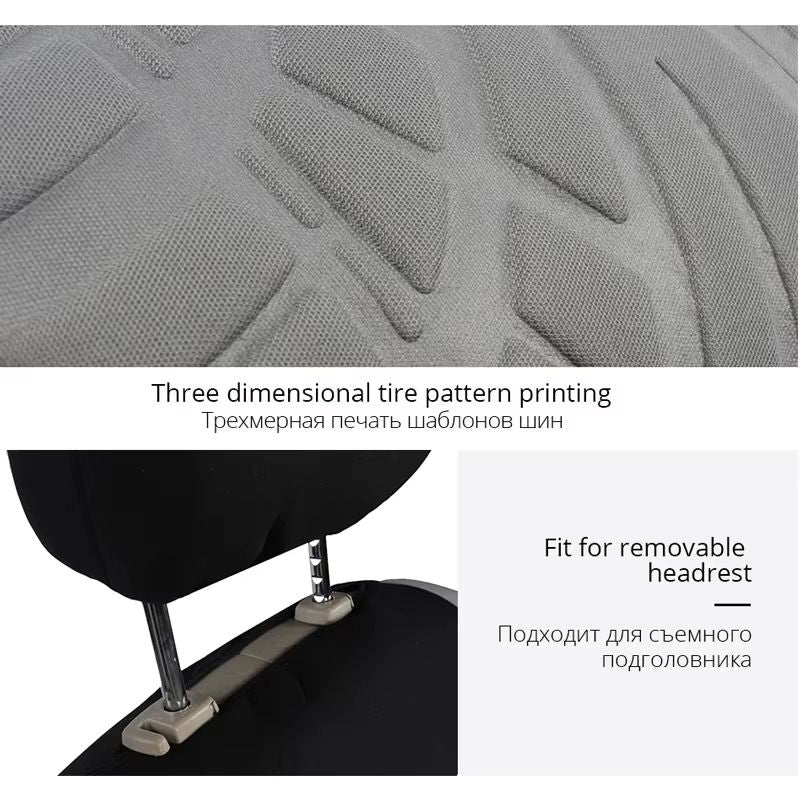 Universal Front Car Seat Covers  Comfortable Tire Track Embossed Fabric For Stylish Auto Interior P 1