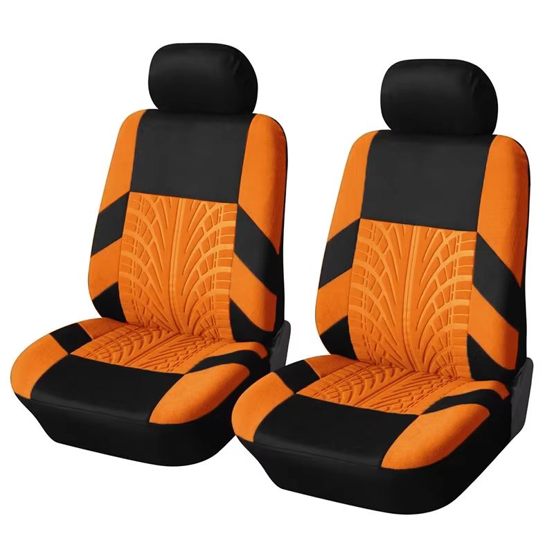 Universal Front Car Seat Covers  Comfortable Tire Track Embossed Fabric For Stylish Auto Interior P 12