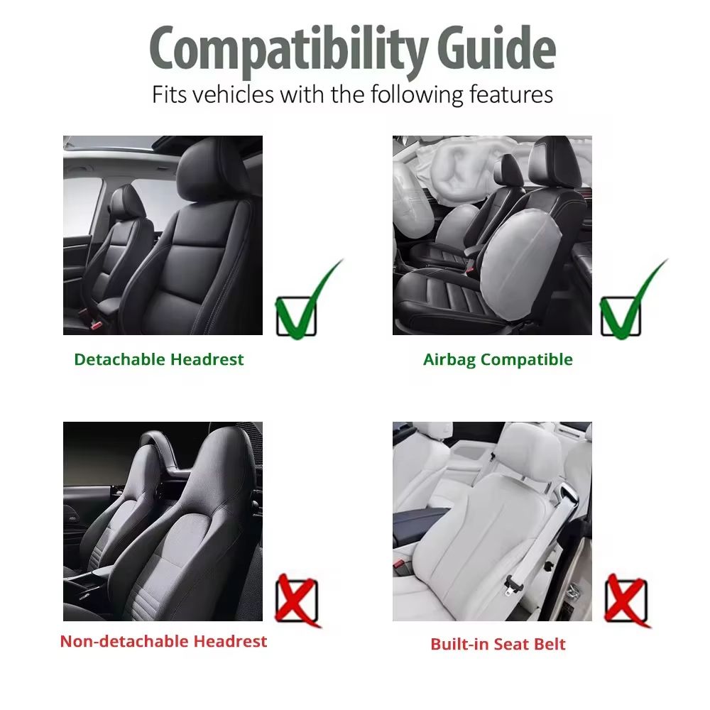 Universal Front Car Seat Covers  Comfortable Tire Track Embossed Fabric For Stylish Auto Interior P 3