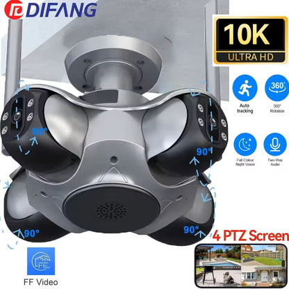 Four Lens WiFi Security Camera with Auto Tracking and PTZ