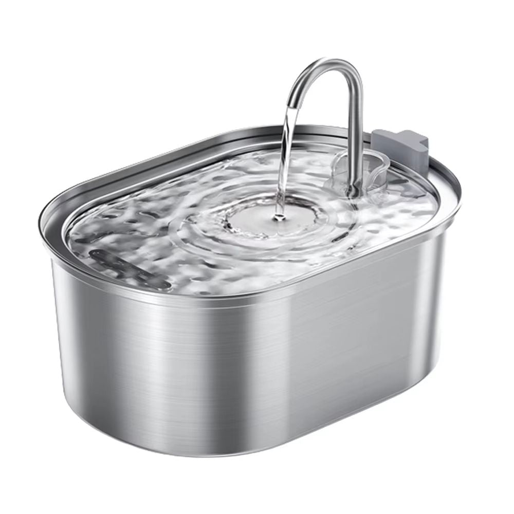 Smart Stainless Steel Cat Water Fountain  Automatic Pet Water Dispenser With Filtered Circulation F