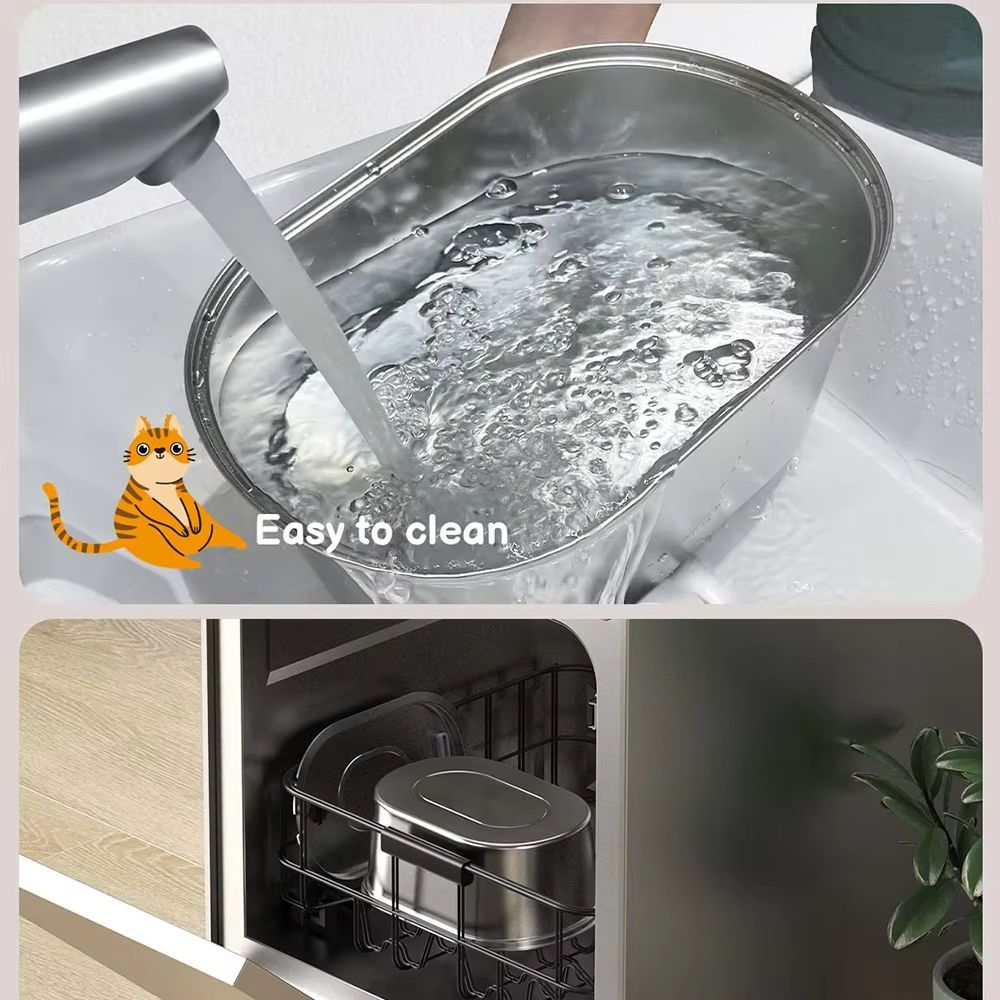 Smart Stainless Steel Cat Water Fountain  Automatic Pet Water Dispenser With Filtered Circulation F