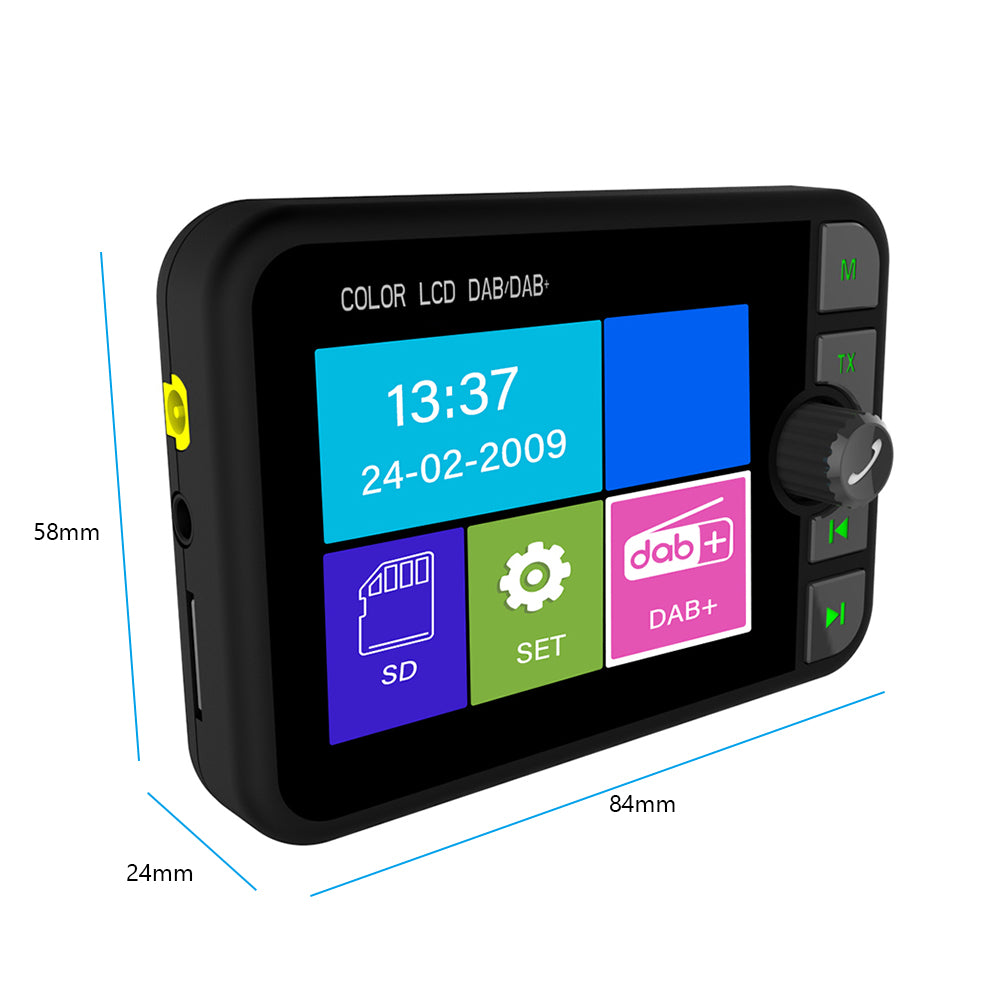 LCD Stereo Digital Broadcast Bluetooth 5.0 Radio Receiver, FM MP3 Transmitter for Car Audio and Hands-Free Music