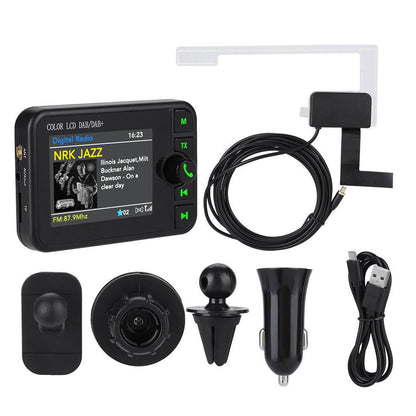 LCD Stereo Digital Broadcast Bluetooth 5.0 Radio Receiver, FM MP3 Transmitter for Car Audio and Hands-Free Music